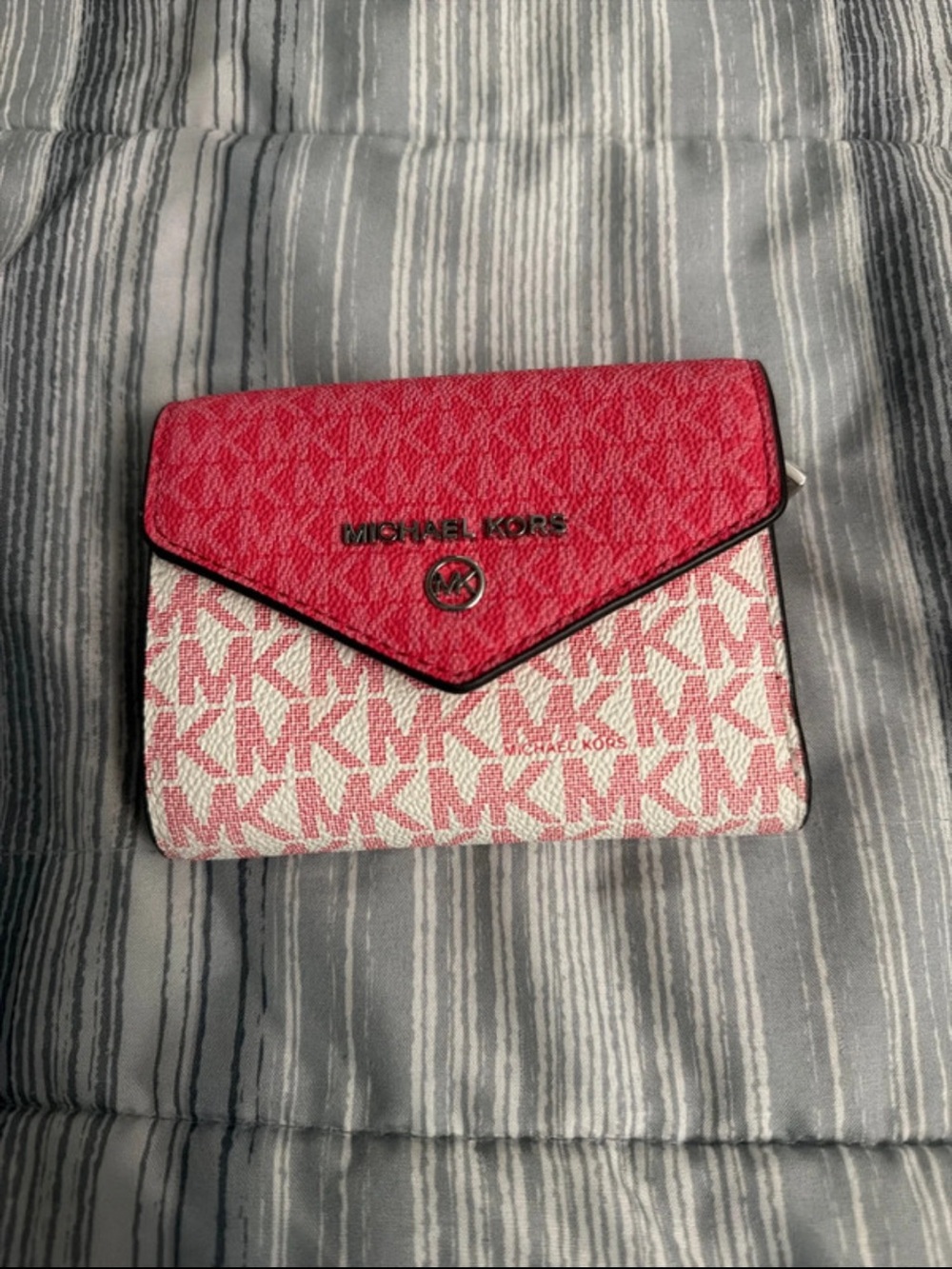 Michael Kors Pink MK Signature Envelope Mini Crossbody
